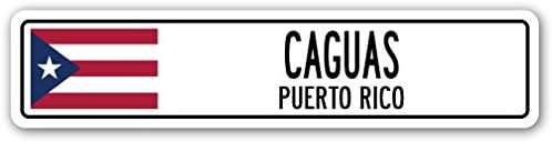 Caguas, Puerto RICO, letrero de calle puertorriqueño, bandera americana, ciudad, país, regalo