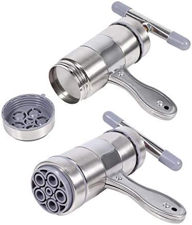 Máquina de fideos para pasta, portátil de acero inoxidable, operada manualmente, máquina para hacer pasta, exprimidor de fideos, máquina de hacer
