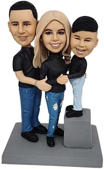 Mydedor – Figura de cabeza de bobble personalizada, regalo de cumpleaños para la familia, figuras de cabeza de bobble hechas a mano, regalo