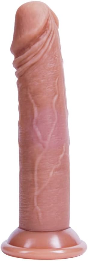 Consolador de succión realista pequeño de 7.2 pulgadas, material de silicona seguro para el cuerpo, juguete sexual para principiantes, vida como