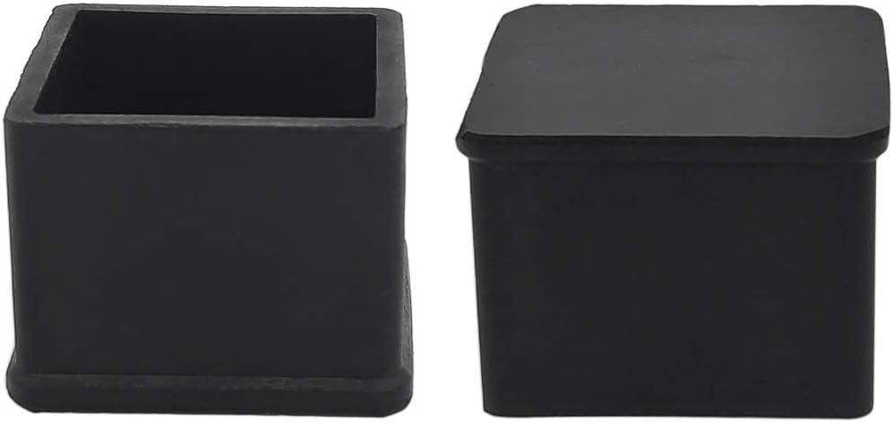 Flyshop Tapas cuadradas de goma antideslizantes para patas de silla, protectores de suelo para muebles, 1-38 pulgadas x 1-38 pulgadas, color negro,