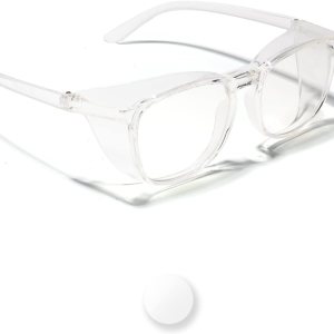 LianSan Gafas de seguridad antivaho de gran tamaño para enfermeras, gafas de seguridad con certificación Z87.1 para mujeres, protección UV cuadrada LianSan Gafas de seguridad antivaho de gran tamaño para enfermeras, gafas de seguridad con certificación Z87.1 para mujeres, protección UV cuadrada