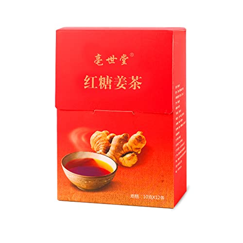 Té de jengibre y azúcar moreno instantáneo, estilo chino, 1 caja contiene 12 bolsas, un total de 4.2 onzas (4.2 onzas)