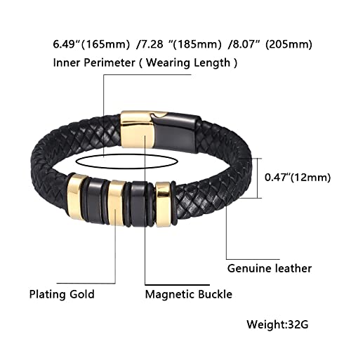 Men’s Handmade Bracelet Fashion and High-end Handmade Braided Leather Bracelet for Men,Handmade Braided Rope Wristband Bracelet Gift for Son