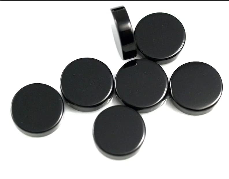 Jaipur Gems Bazaar Generic – Piedras preciosas sueltas redondas y brillantes de ónix negro, juego de 2 piezas para la fabricación de joyas, muchos