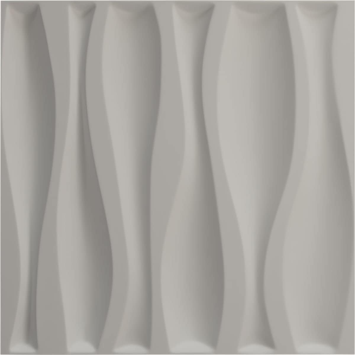 Ekena Millwork Fairfax EnduraWall Panel decorativo de pared 3D de 19 58 pulgadas de ancho x 19 58 pulgadas de alto, plateado metálico (cubre 2.67