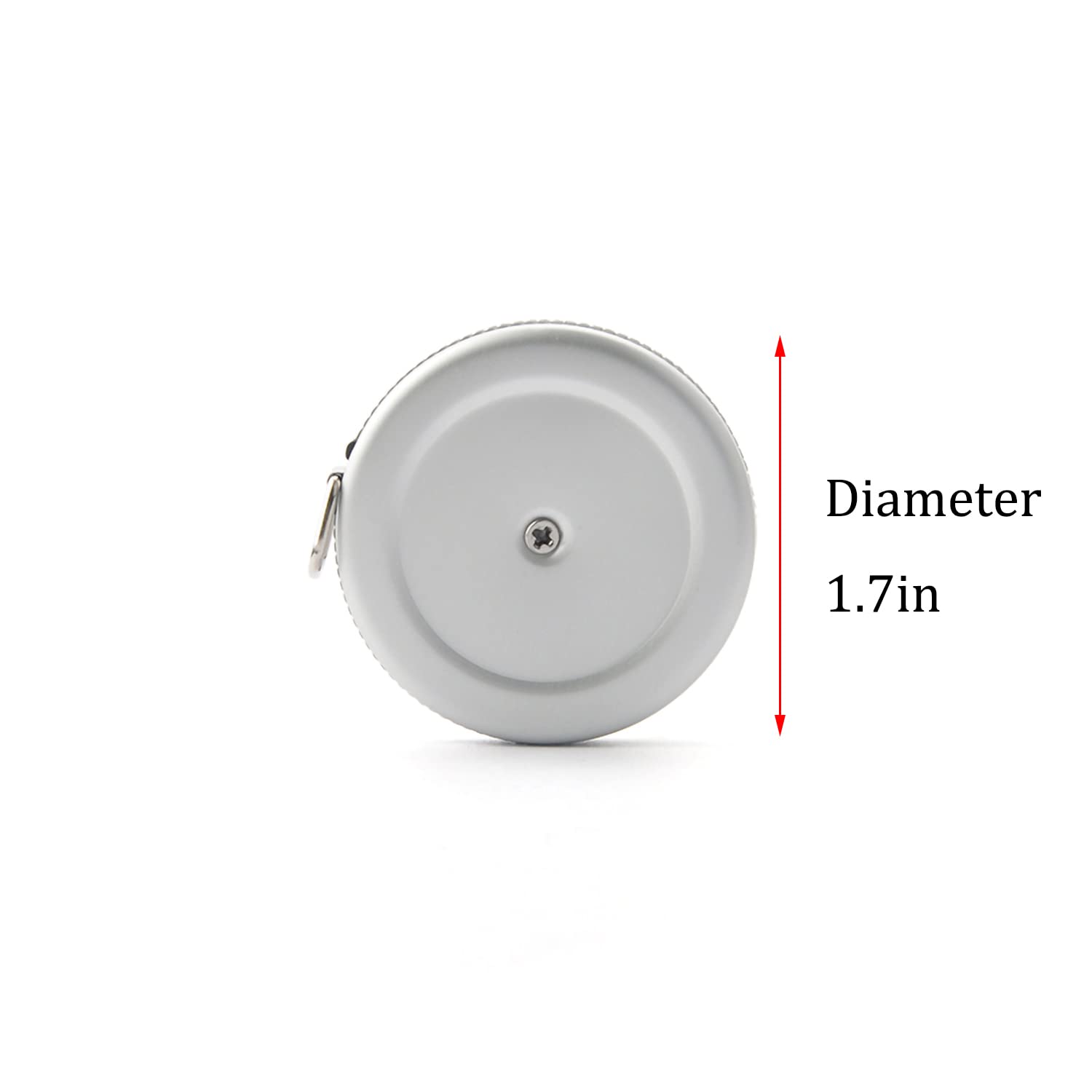 VAXATO Cinta métrica pequeña de aleación de aluminio, mini cinta métrica retráctil de doble cara 80 pulgadas2 M, cinta métrica plateada