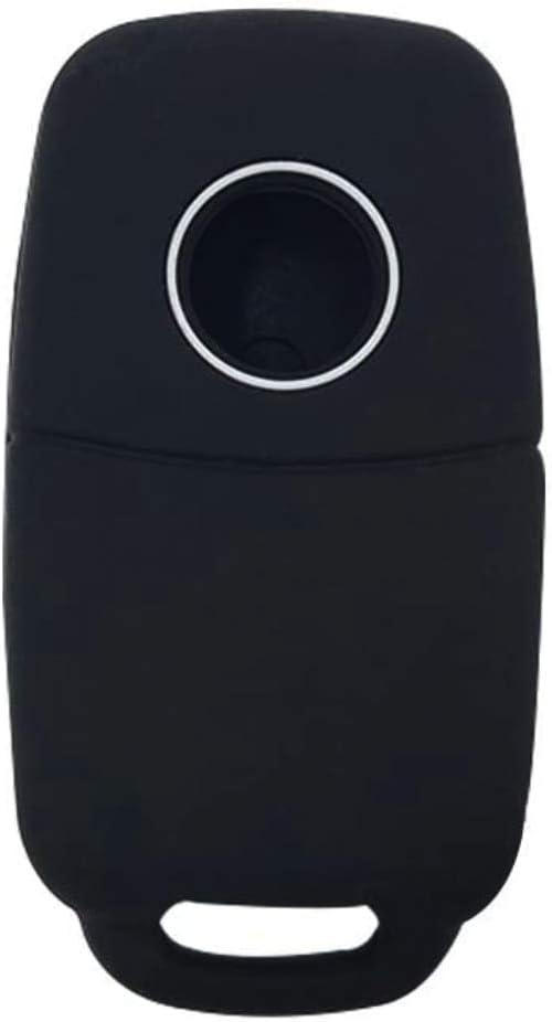 Funda protectora de silicona con 3 botones para llavero VW Volkswagen Jetta GTI Passat Golf Tiguan Touareg Beetle, color negro