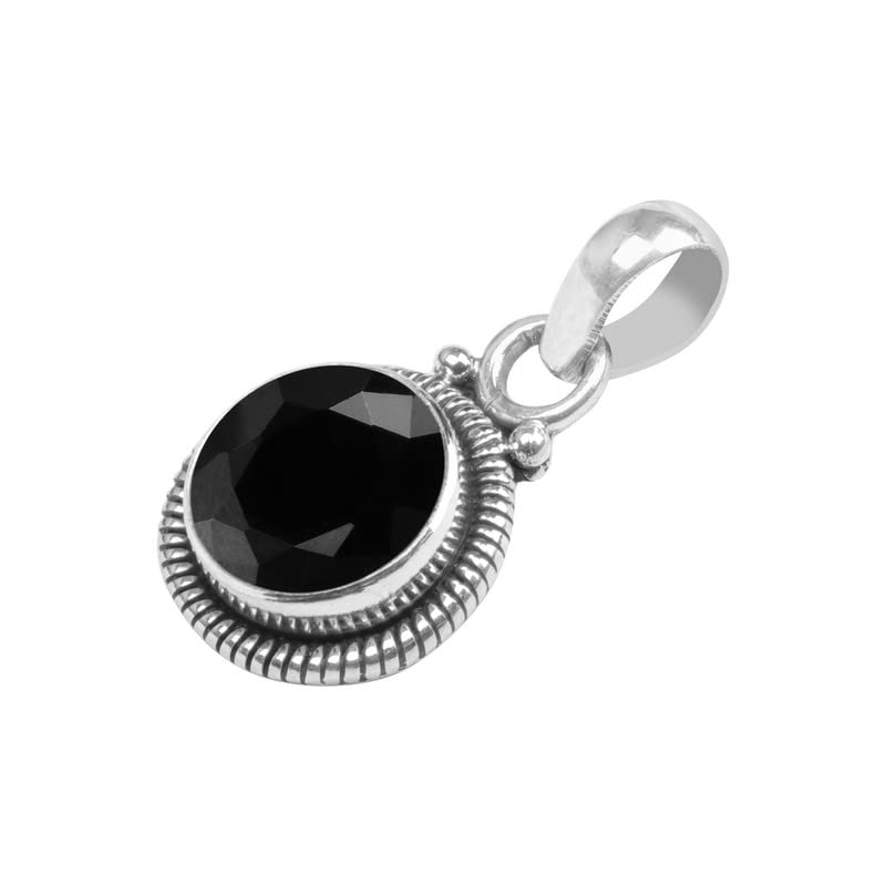 Black Tourmaline Stone 925 Sterling Silver Pendant Necklace For Women Girls Gift, Natural Gemstone Pendant Necklace, Solitaire Pendant, Handmae