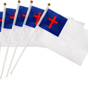 Paquete de 50 banderas cristianas pequeñas, bandera de mano, bandera estadounidense, festival cristiano, Pascua, Acción de Gracias, adecuada para Paquete de 50 banderas cristianas pequeñas, bandera de mano, bandera estadounidense, festival cristiano, Pascua, Acción de Gracias, adecuada para