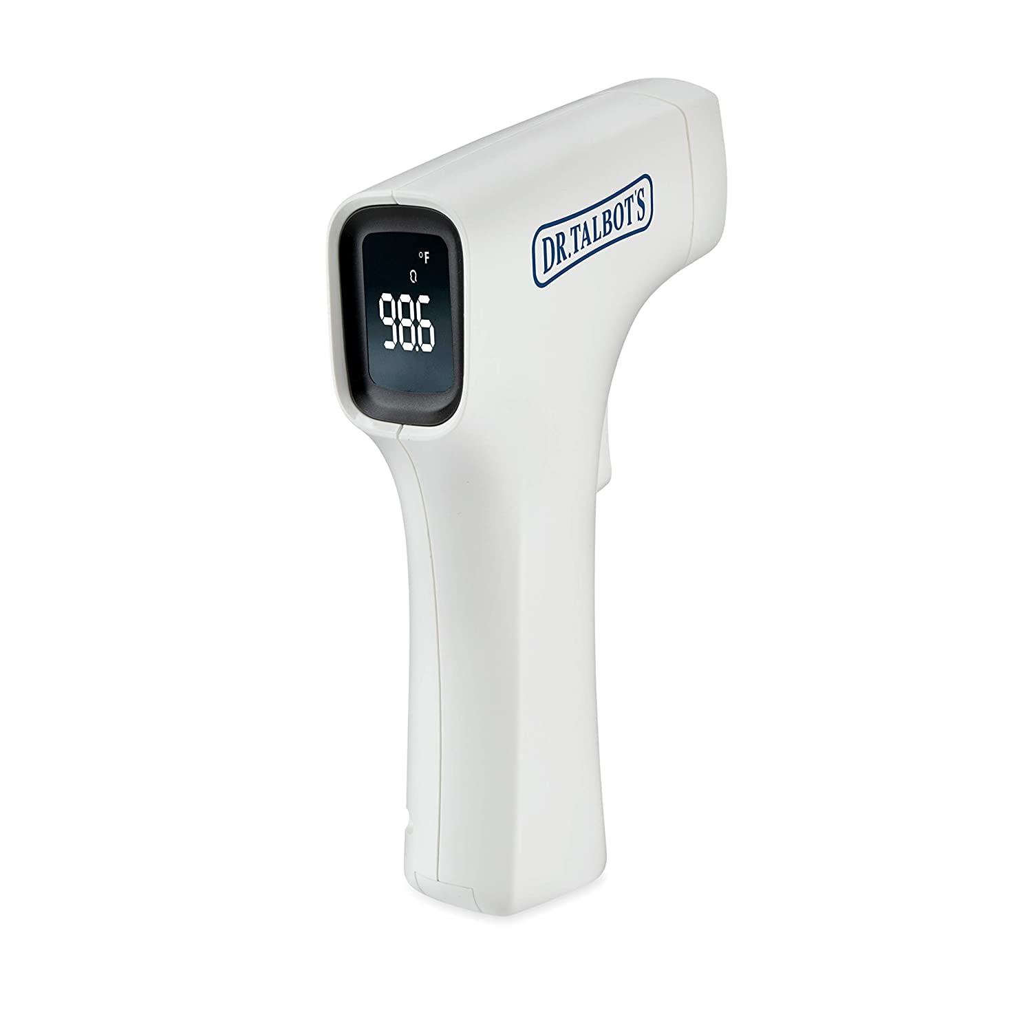 Dr. Talbot’s Easy Handle – Termómetro infrarrojo sin contacto con pantalla LED, indicador de advertencia de fiebre, lectura precisa en 1 S para