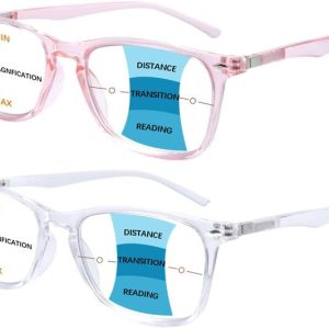 Paquete de 2 lentes de lectura progresivos multienfoque para hombres y mujeres, bloqueo de luz azul para computadora, lectores antifatiga ocular Paquete de 2 lentes de lectura progresivos multienfoque para hombres y mujeres, bloqueo de luz azul para computadora, lectores antifatiga ocular
