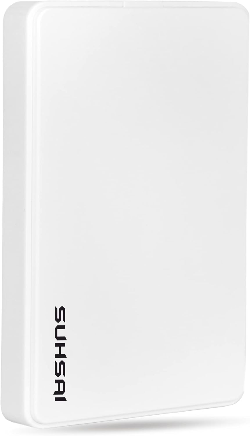 SUHSAI Disco duro externo USB 2.0, almacenamiento y respaldo de disco duro portátil, expansión de memoria  Ultra delgado 2.5 pulgadas HDD compatible
