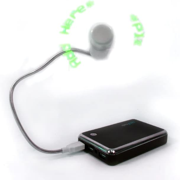 PowerTRC Ventilador de mensaje programable LED con dibujo personalizado – alimentado por USB (LED verde)