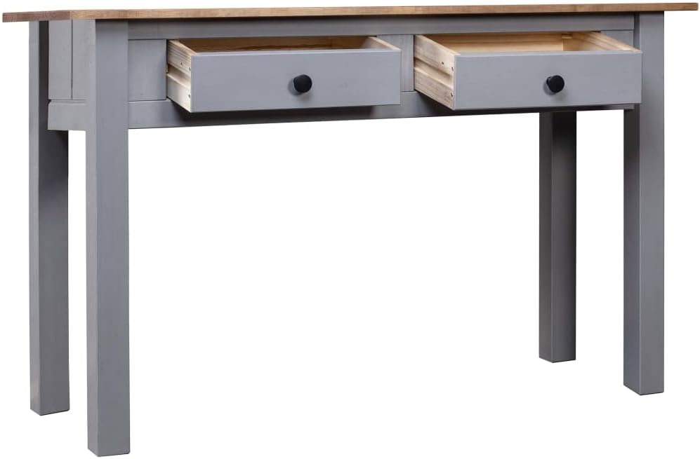 Mesa consola de madera maciza con 2 cajones, mesa auxiliar de madera para sofá, mesa de entrada para sala de estar, pasillo, entrada, madera de pino