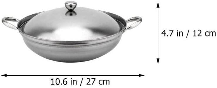 1 juego de barra de estufa de cubierta olla usada olla de doble manija olla cocina olla caliente olla de acero inoxidable olla olla seca olla olla