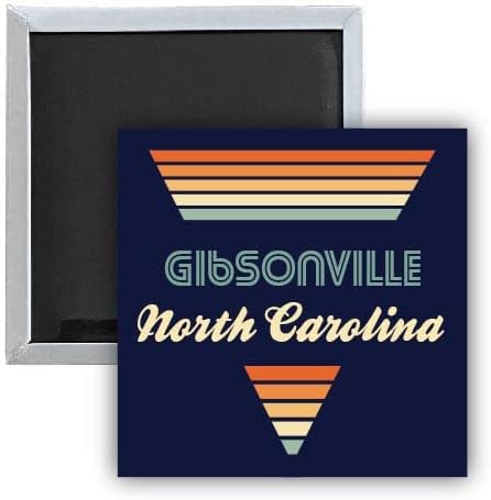 Gibsonville North Carolina – Imán para nevera, diseño retro (2.5 x 2.5 pulgadas)