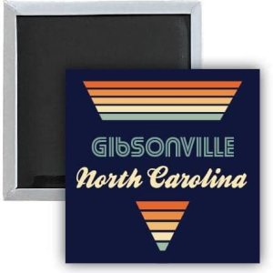 Gibsonville North Carolina – Imán para nevera, diseño retro (2.5 x 2.5 pulgadas) Gibsonville North Carolina – Imán para nevera, diseño retro (2.5 x 2.5 pulgadas)