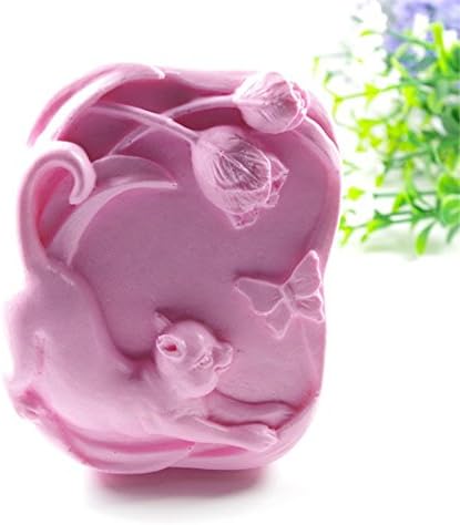 Molde de silicona para fondant para decoración de tartas, juego de gato 3D, molde de silicona, arcilla polimérica, moldes de jabón hechos a mano,