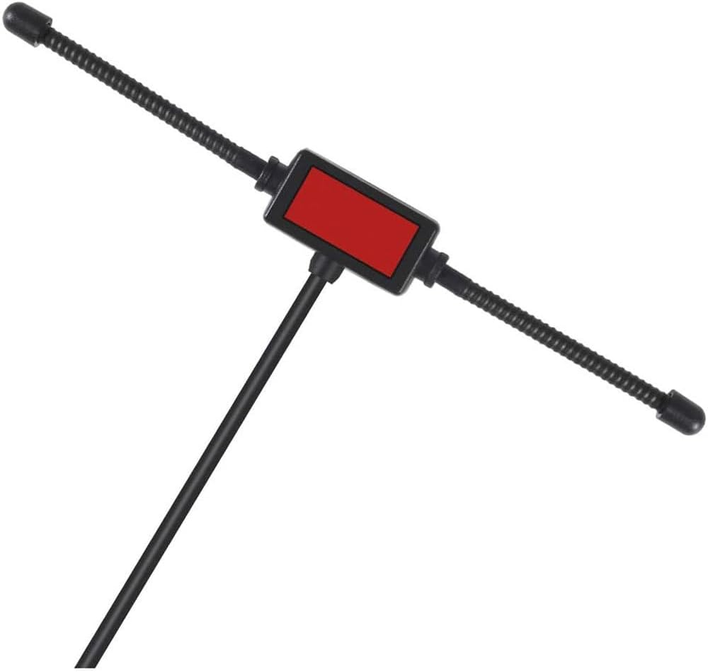 Antena dipolo universal estéreo AM FM para automóvil, montaje adhesivo oculto, cable de 10 pies, conector de enchufe DIN (macho) – para vehículo,