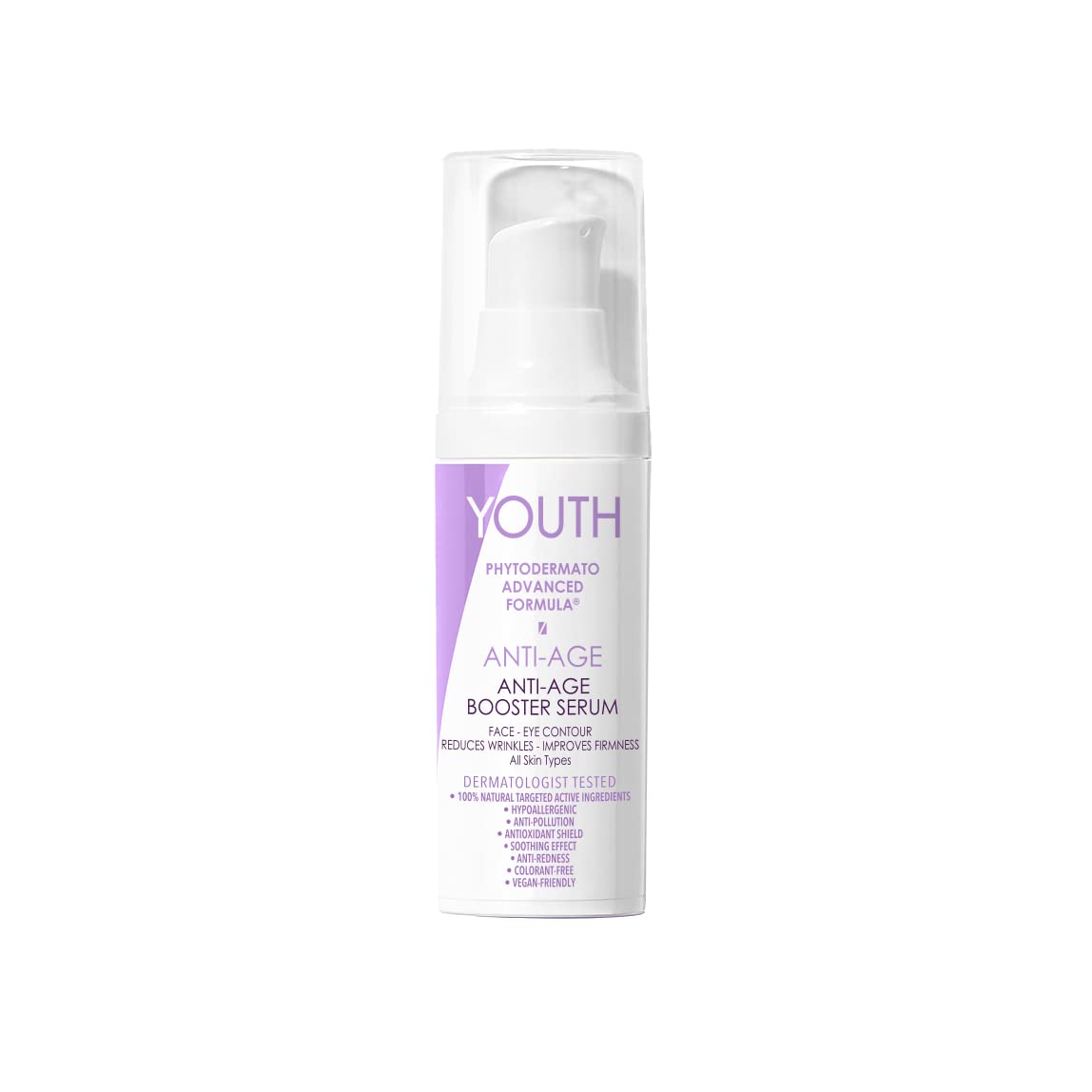 YOUTHPHYTO DERMATO Fórmula avanzada  Suero estimulante antiedad  Suero facial estimulante juvenil para mejorar la firmeza de la piel, 1.1 onzas