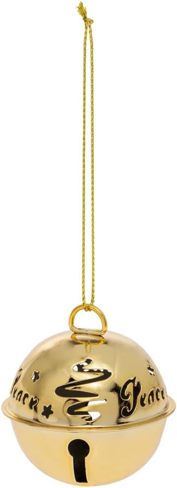 Boston International Adorno de árbol de campanas de Navidad para vacaciones de invierno, juego de 12, dorado