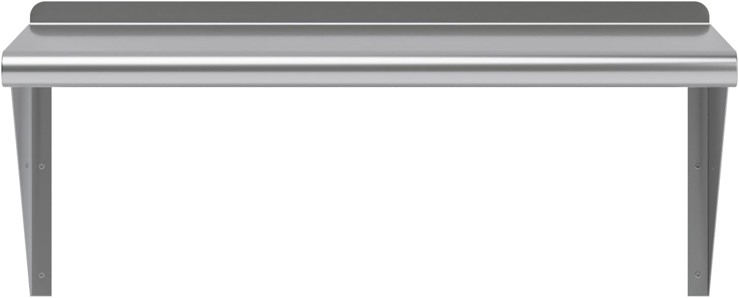 AmGood Estantería de pared de acero inoxidable  Certificado NSF  Estantería metálica para electrodomésticos y equipos  Cocina, Restaurante, Garaje,