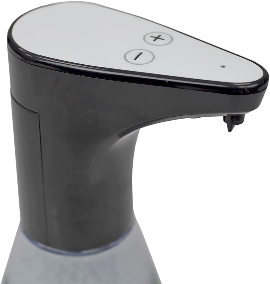 Home Basics Dispensador compacto de espuma de 16 onzas para encimera con 4 pilas AA, sin contacto, a prueba de salpicaduras, bomba automática de
