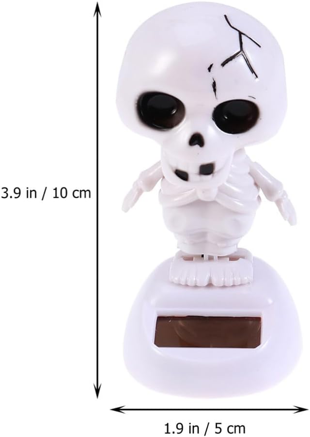 COHEALI 2 piezas de esqueleto solar Bobble Head Halloween bailando figura solar bailando muñeca bailando figuras solares de fantasmas bailarines