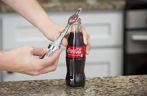 TableCraft Coca-Cola – Abridor de botellas cromado con mango de botella de contorno