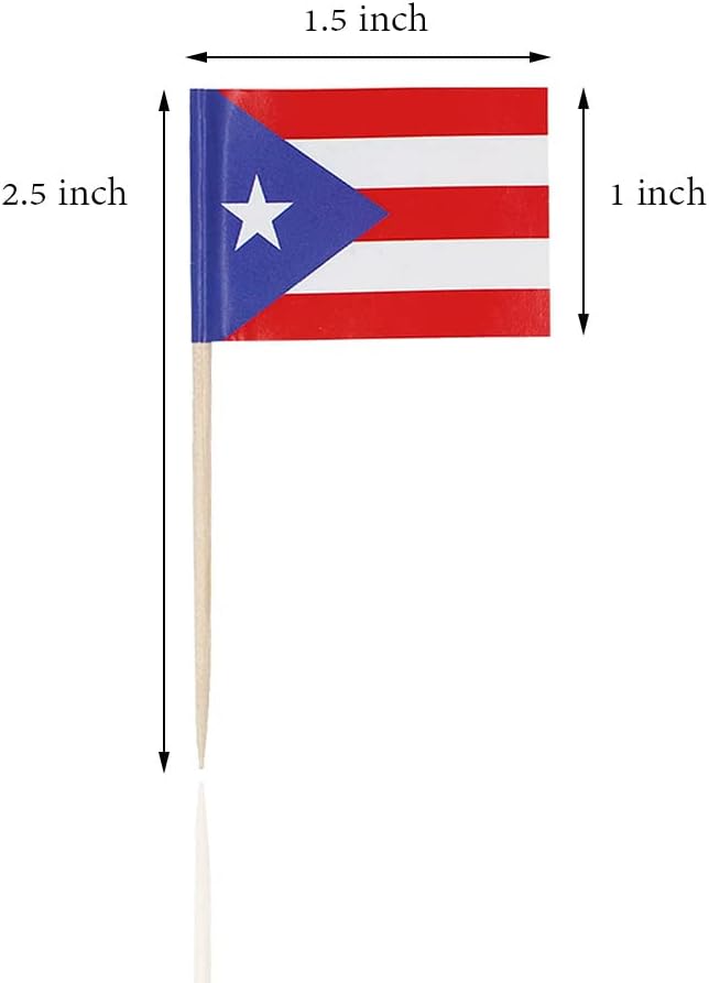 2 Cajas Mini Banderas de Palillo de Dientes (Puerto Rico)