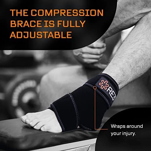 RE3 Paquete de compresión de hielo para tobillo, muñeca y codo, envoltura de crioterapia para dolor crónico, tendinitis de Aquiles, fascitis