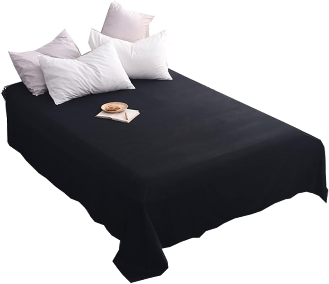 FCHJXTL Sábana encimera de microfibra cepillada extra suave, sin arrugas, transpirable, lavable a máquina, de fácil cuidado (Queen, negro)