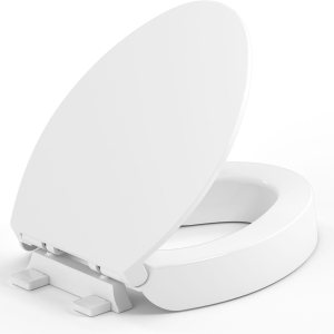 Elevadores alargados de asiento de inodoro para personas mayores, cierre lento, asiento de inodoro elevado, resistente, nunca aflojado, cuenco Elevadores alargados de asiento de inodoro para personas mayores, cierre lento, asiento de inodoro elevado, resistente, nunca aflojado, cuenco