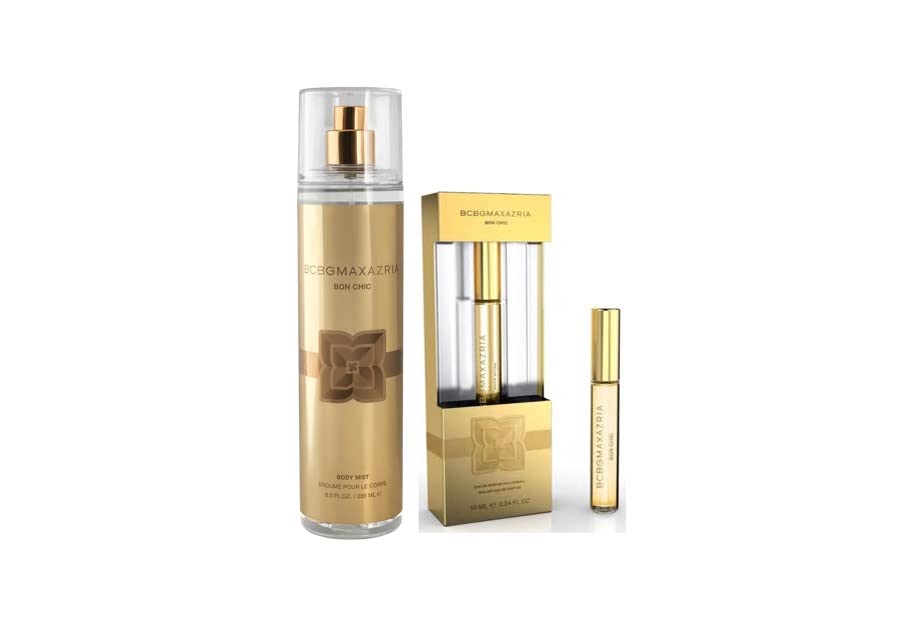 BCBGMAXAZRIA – Perfume de fragancia Bon Chic de 2 piezas para mujer – 8 onzas  8.0 fl oz en aerosol corporal + bola rodante de 0.34 onzas