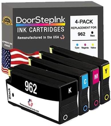 DoorStepInk Recambios de cartucho de tinta remanufacturados en los Estados Unidos para HP 962, negro, cian, magenta, amarillo, paquete de 4 para