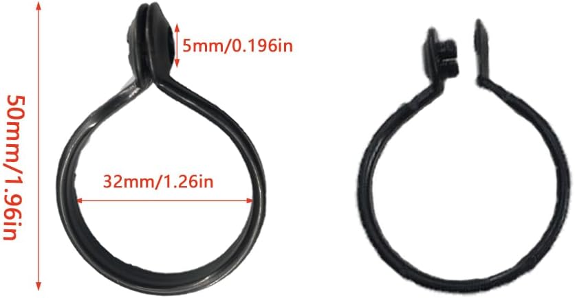 Paquete de 30 anillos de cortina que se abren de plástico para colgar con hebilla de bloqueo, anillo de ducha circular redondo para barras de