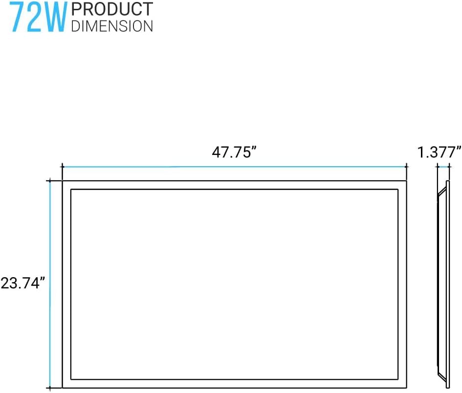 LEDMyplace – Panel de luz LED 2 x 4 con 2 unidades, 72 W, 4000 K, lámpara LED de techo caído con 9000 lm, retroiluminación plana, regulable,