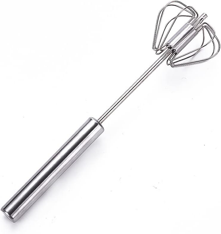 Batidor de huevos giratorio semiautomático Mezclador manual de crema de acero inoxidable Herramienta de cocina para el hogar