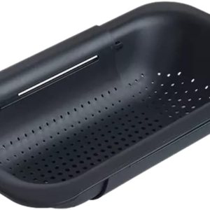 Colador plegable multiusos Cesta coladora sobre el fregadero Lavar, drenar y secar Extensible 14.5-19.5 pulgadas Negro Colador plegable multiusos Cesta coladora sobre el fregadero Lavar, drenar y secar Extensible 14.5-19.5 pulgadas Negro