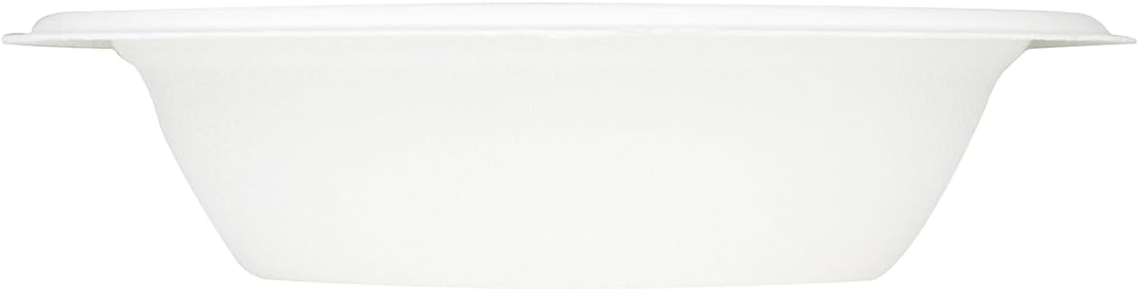 KARAT EARTH KE-BBR12-1CFF PFAS – Cuenco redondo de bagazo desechable compostable ecológico de 12 onzas, 1 compartimento, color blanco, caja de 1000