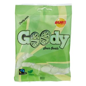 2x90g Bubs Goody Sour Ovals Fruity Pear 2x90g Bubs Goody Sour Ovals Fruity Pear