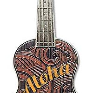 Hawaiian Aloha – Abrebotellas magnético en relieve para ukelele de 4.625 pulgadas de alto x 1.75 pulgadas de ancho Hawaiian Aloha – Abrebotellas magnético en relieve para ukelele de 4.625 pulgadas de alto x 1.75 pulgadas de ancho