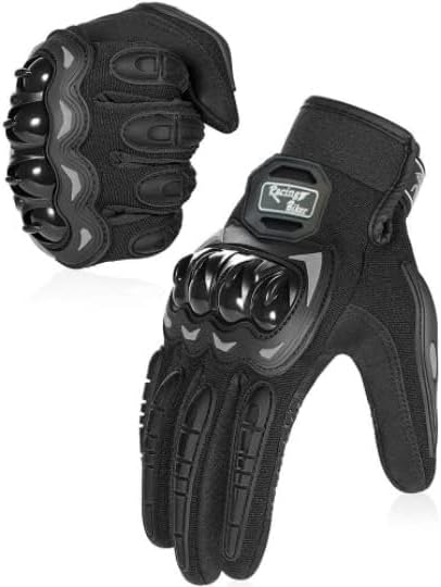 HOTNOTE Guantes de motocicleta, guantes de conducción con capacidad táctil con nudillos duros, para hombres, deportes al aire libre, ciclismo,