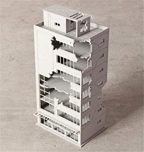 EatingBiting Escala N 1144 1144 Ruined Damaged Building After War Assembling Model Outland Realism Scene for DIY Sand Table Garden Micro Landscape