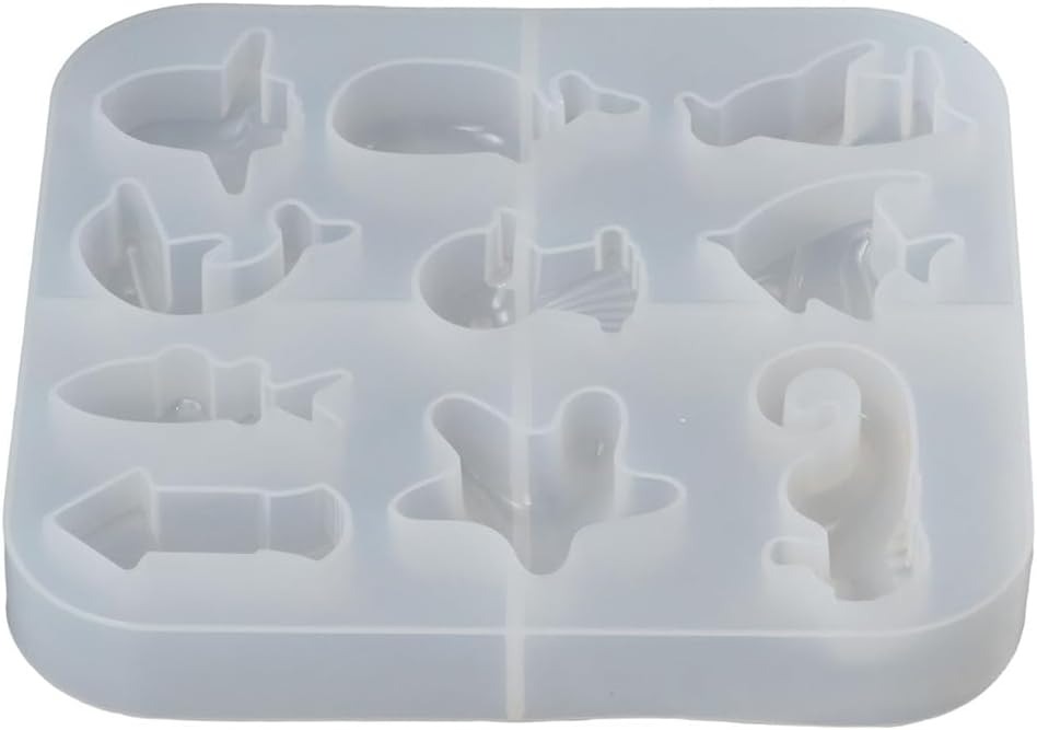 Moldes de resina de animales marinos, estrellas de mar, delfín, medusa, caballo marino, tiburón, para llavero, fabricación de colgantes, manualidades