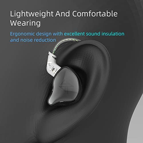 YINYOO KZ EDC – Auriculares con cable en los oídos, cómodos auriculares con controlador dinámico de 0.394in, cable desmontable para deportes Android
