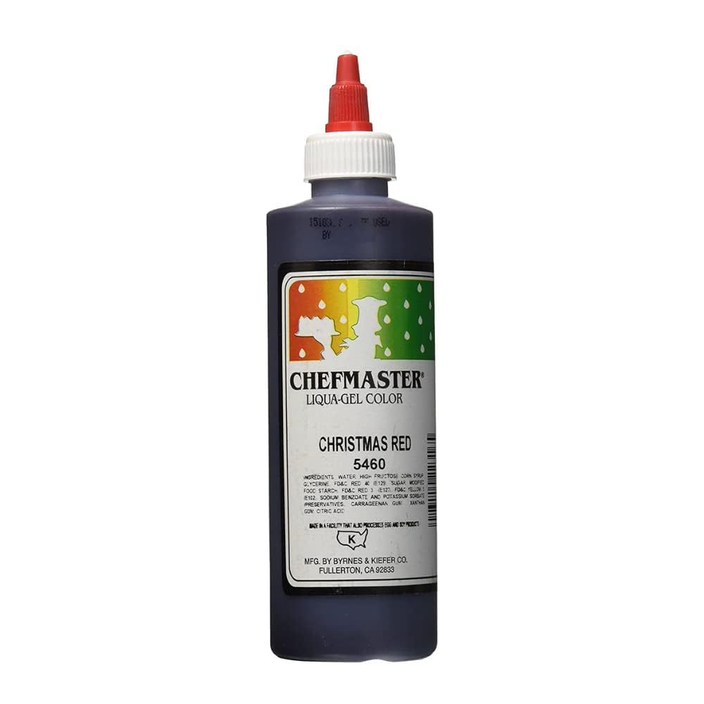 Chefmaster Liqua-Gel – Color alimentario, 10.5 onzas, rojo X-Mas