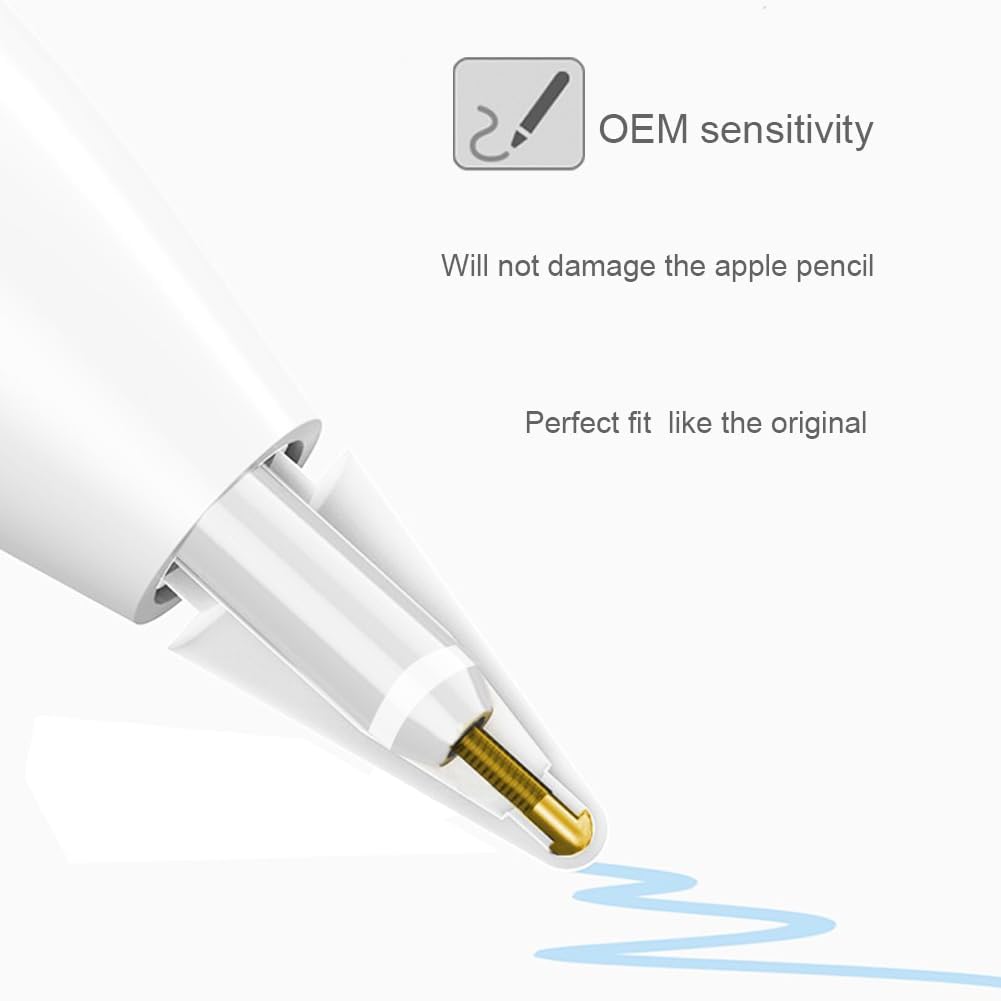 Puntas de repuesto para Apple Pencil de 2 generación, 1 generación, punta de lápiz USB-C (paquete de 4)