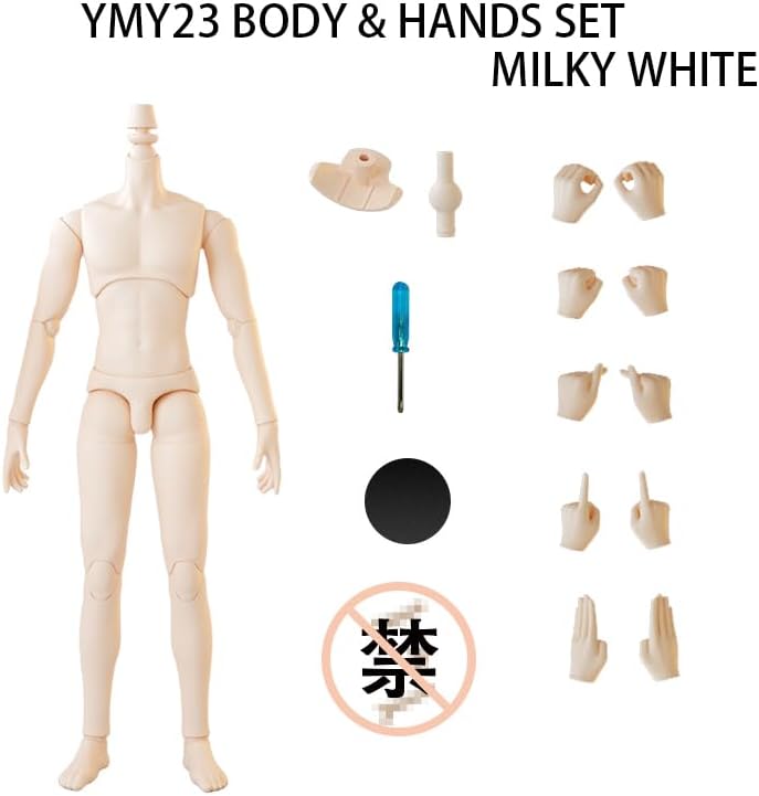 YMY23 YMY25 – Manos de muñeca corporal masculina para muñeca SD BJD articulada ob22, ob24 GSC, accesorios de muñeca corporal de repuesto (23 blanco)